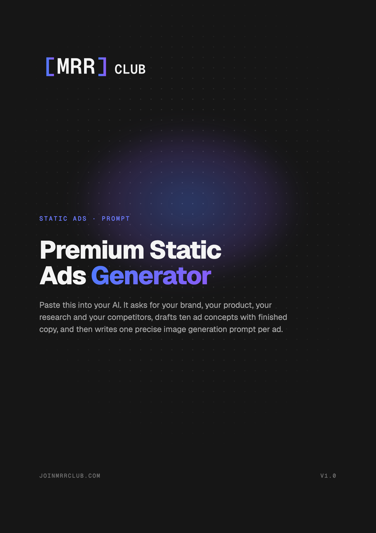 Cover: Premium Static Ads Generator